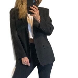 VTG Lauren Ralph Lauren Wool Double Breasted Relaxed Fit Lined Blazer 12P Black